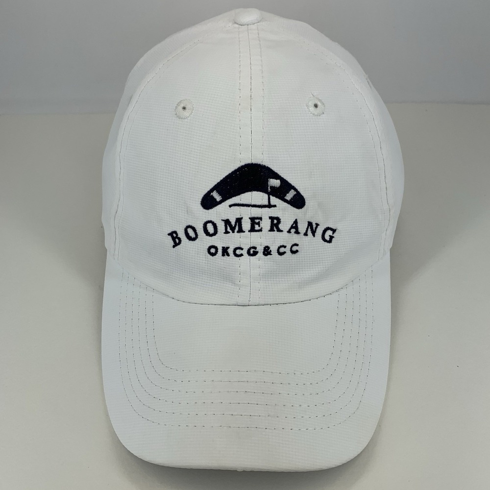 Boomerang Hat Staff Oklahoma City Golf Country Club White Imperial OSFA Cap OKC